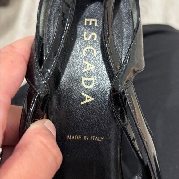 Escada Glossy Black PATENT  Leather HEELS SIZE eu 39 US SIZE 8.5 - Picture 8 of 8